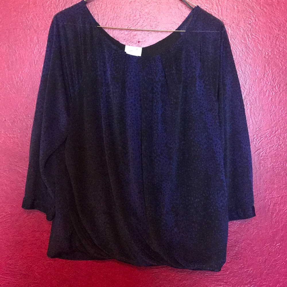 Black and blue business casual blouse